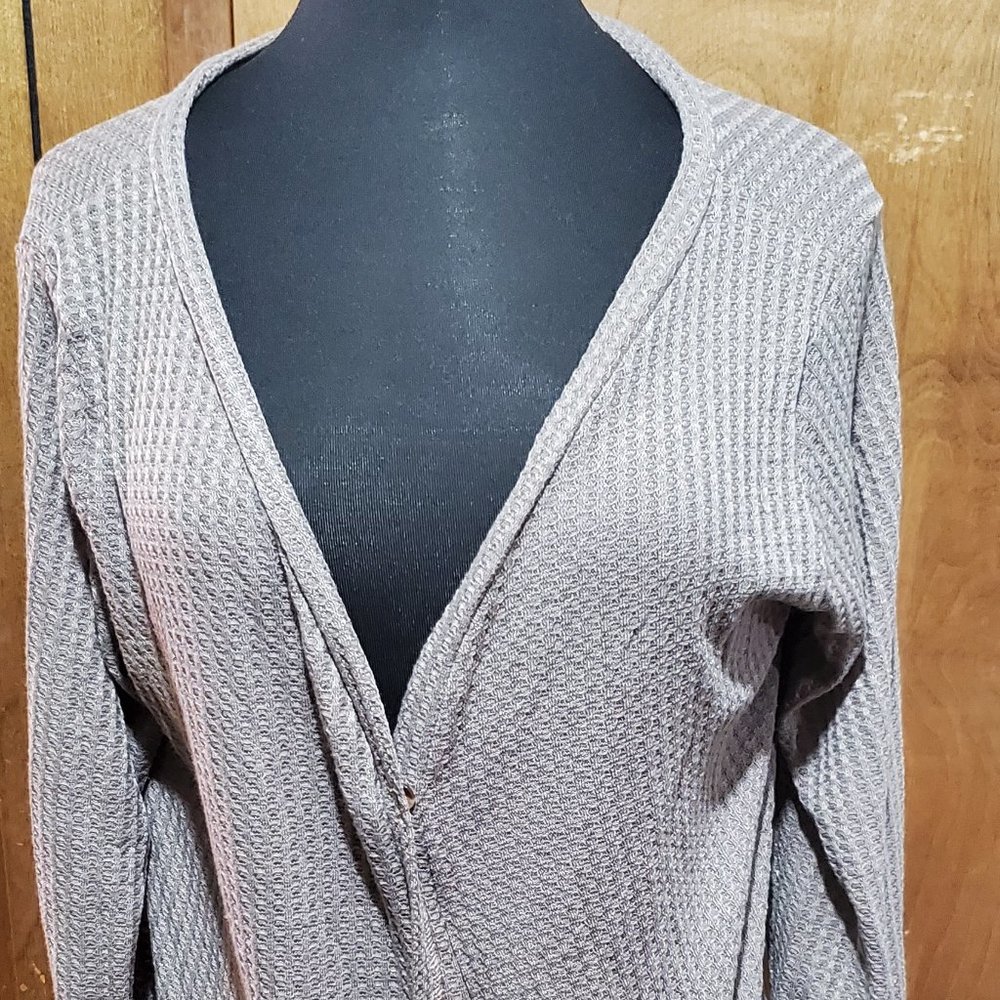 Women's Waffle Knit Tunic Tie Knot Sweater